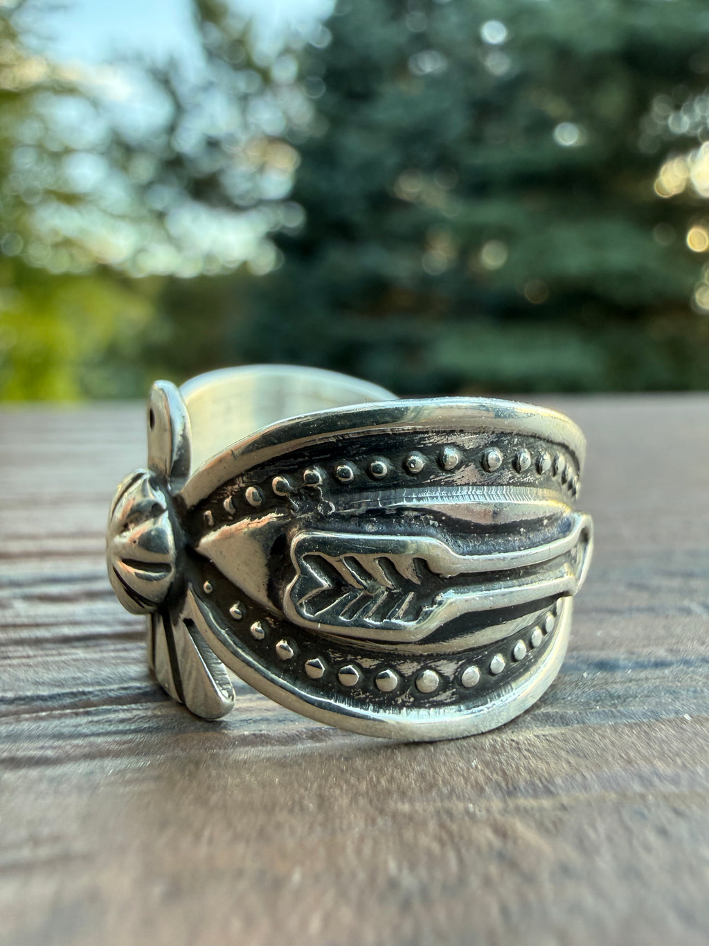Darrell Cadman Handmade Navajo Thunderbird Ring SZ 9