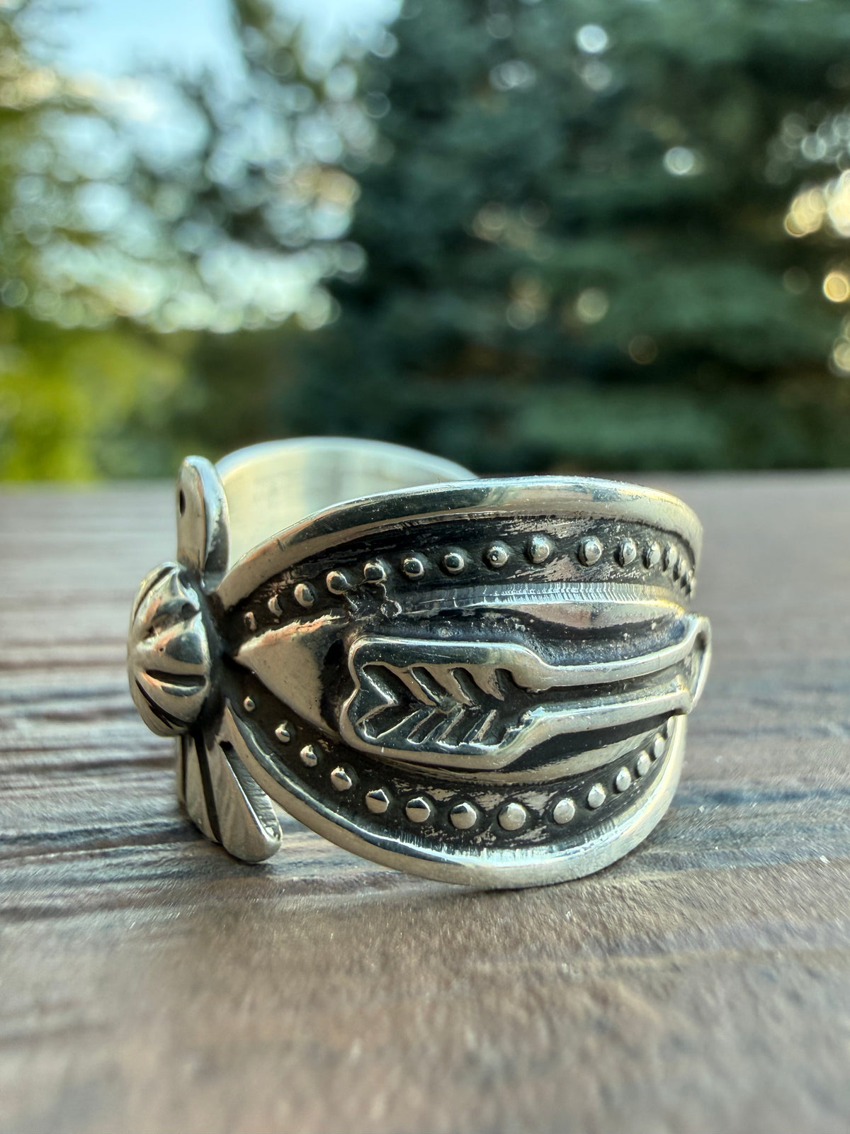 Darrell Cadman Handmade Navajo Thunderbird Ring SZ 9