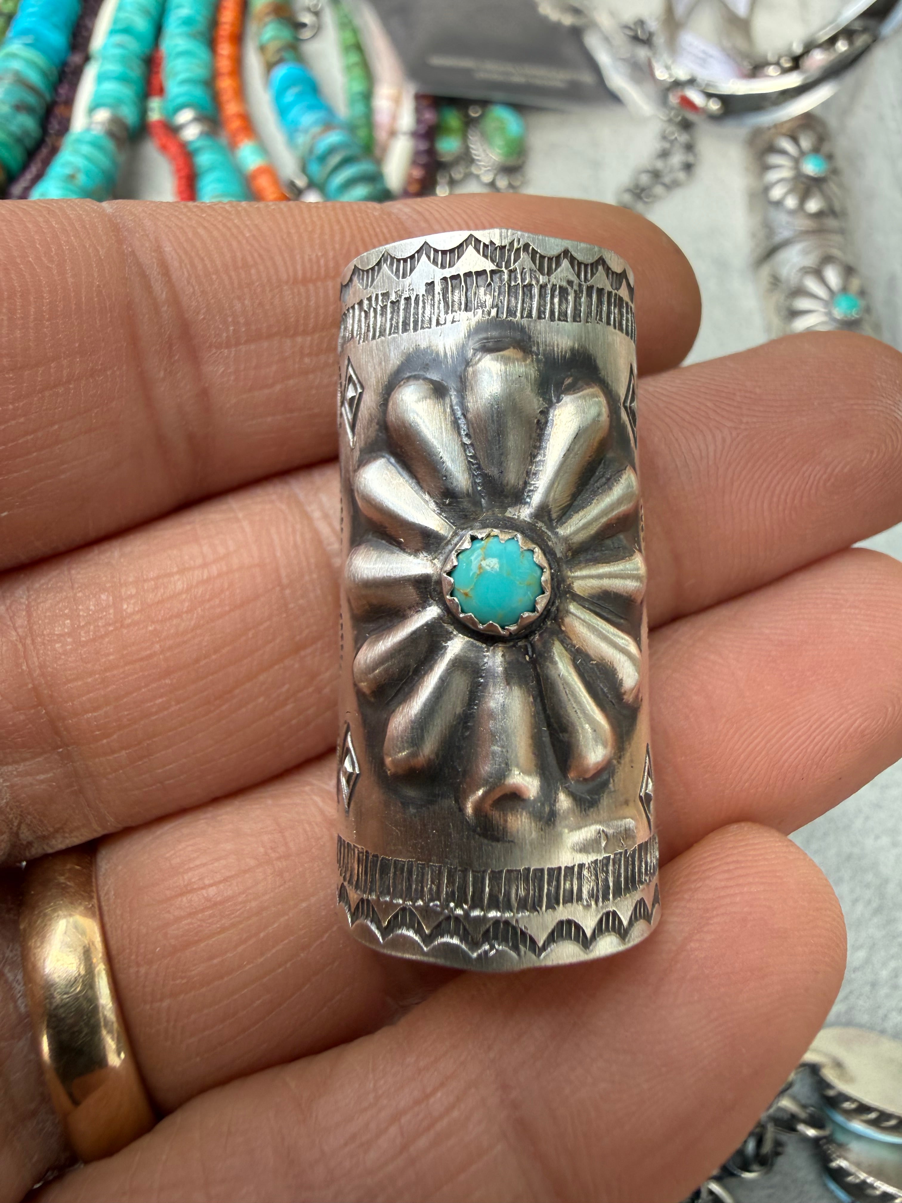 Joan Begay Navajo Turquoise Hair Ponytail Cuff