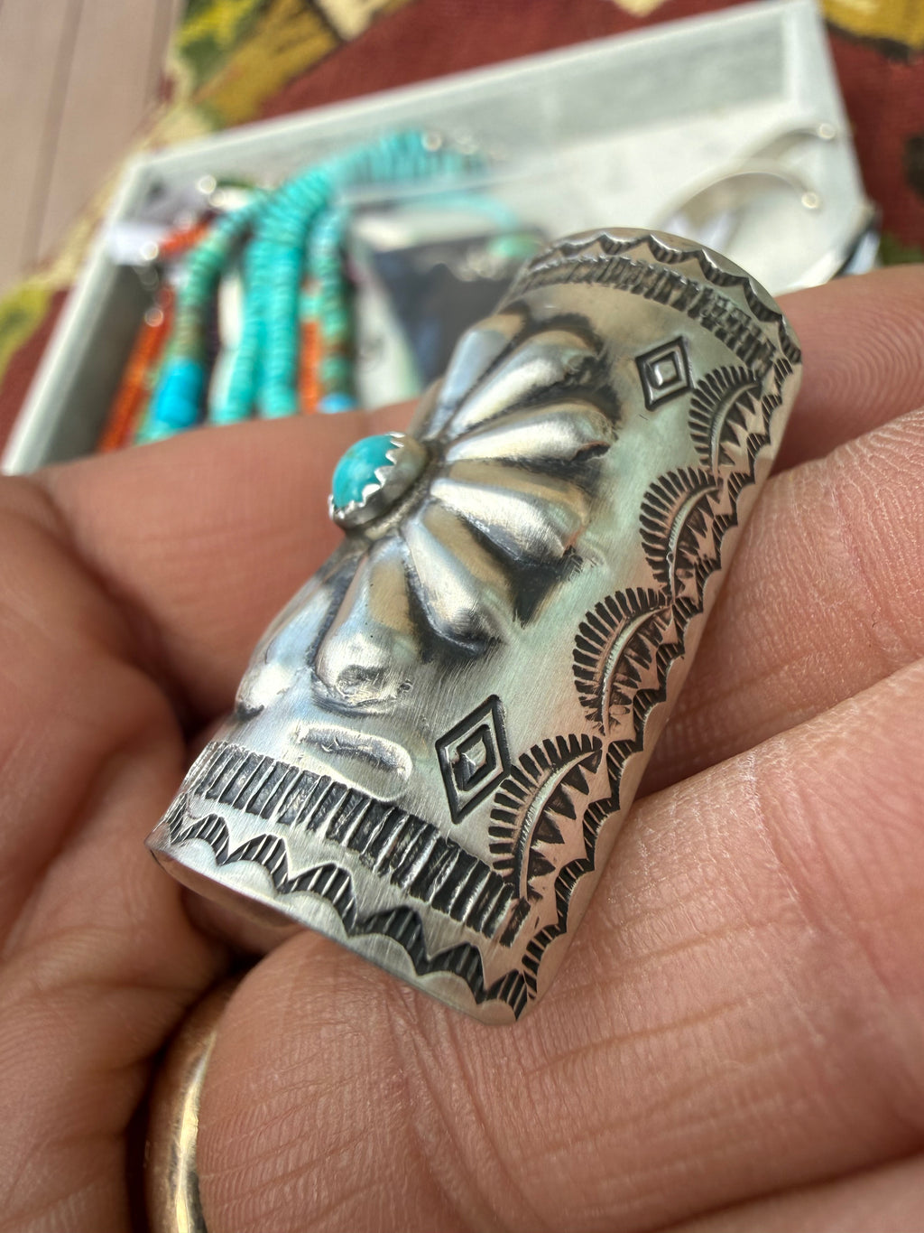 Joan Begay Navajo Turquoise Hair Ponytail Cuff