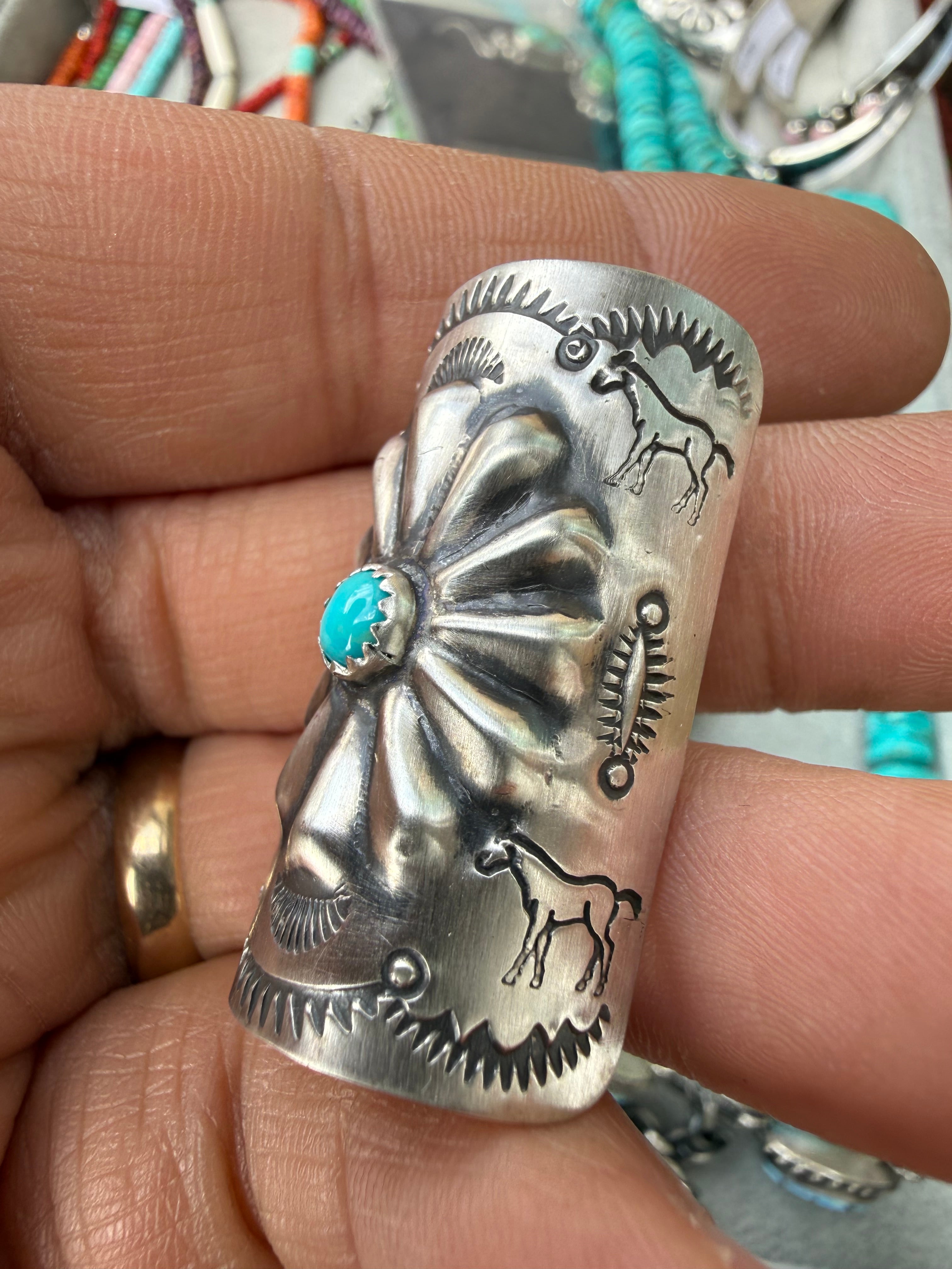 Joan Begay Navajo Turquoise Hair Ponytail Cuff