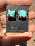 Judith Dixon Navajo #8 Turquoise Stud Earrings