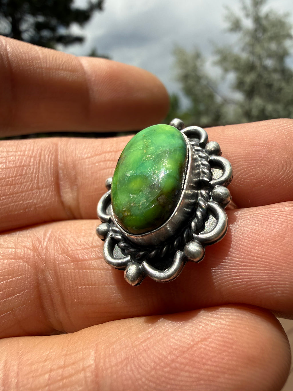 Freda Martinez Navajo Kingman Turquoise Ring SZ 6