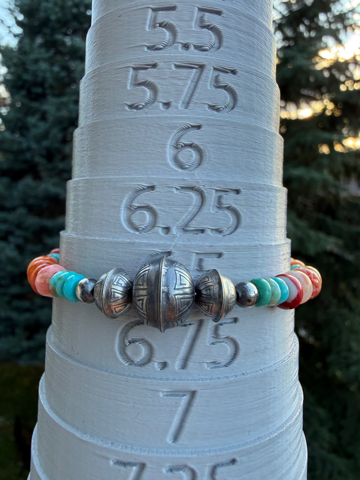 Kimberly Tom Spiny Oyster Navajo Pearl Bracelet SZ 6.5