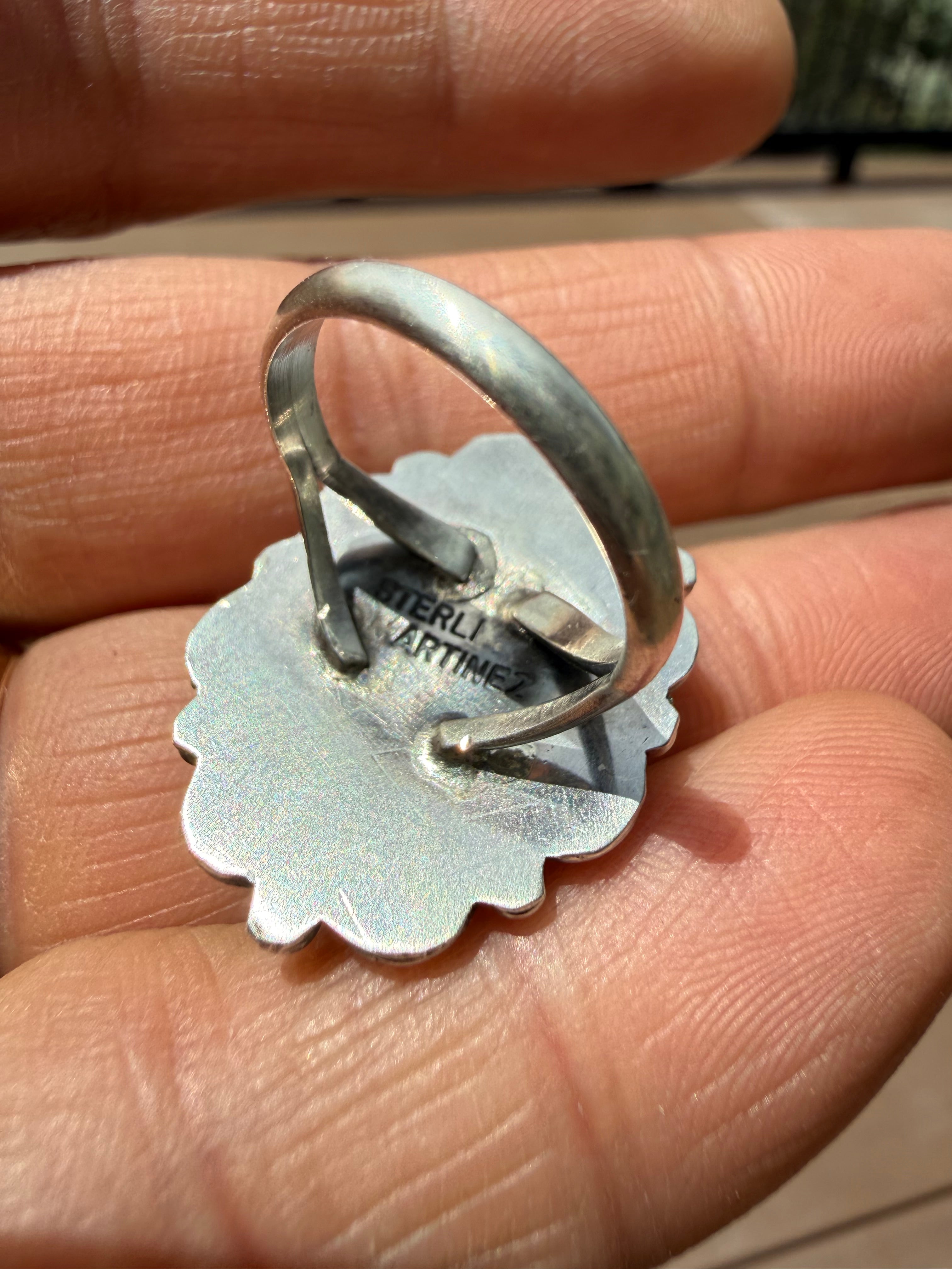 Freda Martinez Navajo Kingman Turquoise Ring SZ 6