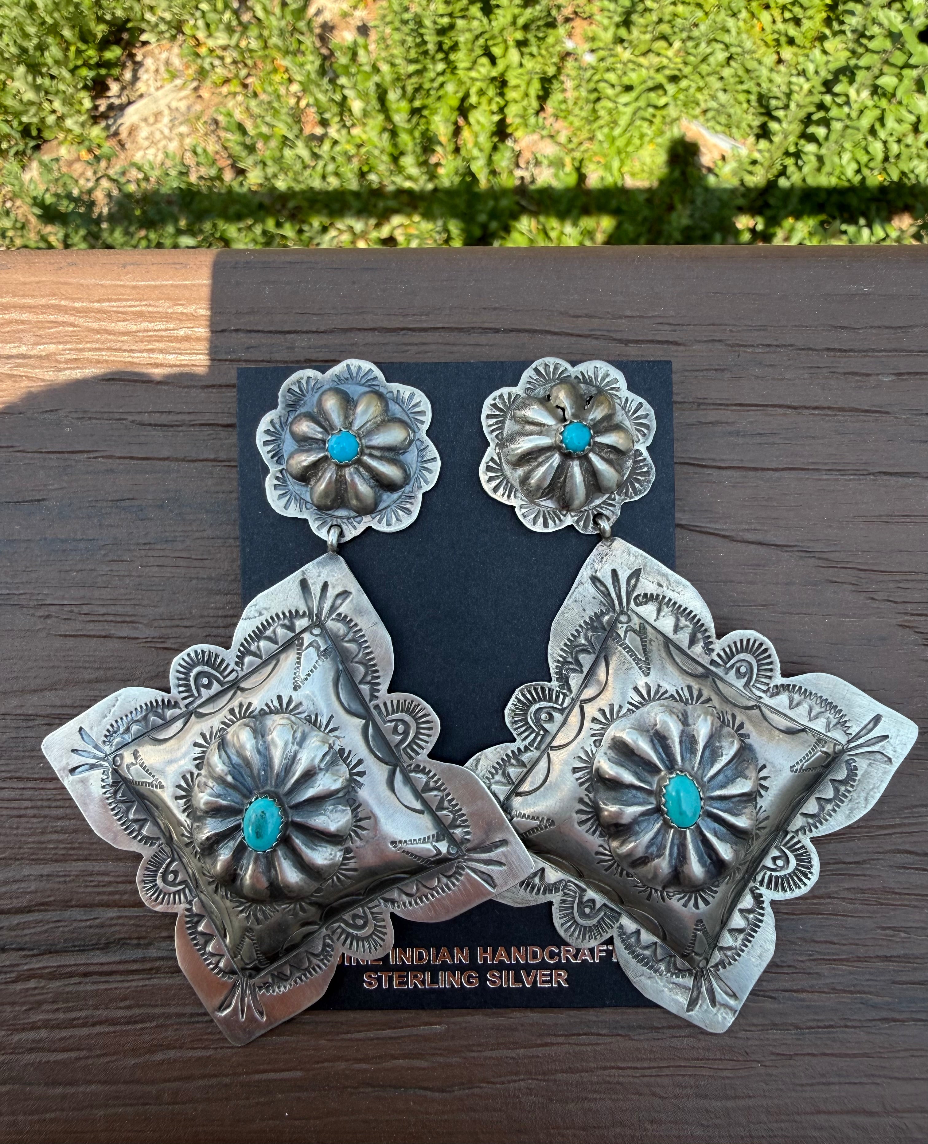Rita Lee Navajo Kingman Turquoise Post Earrings