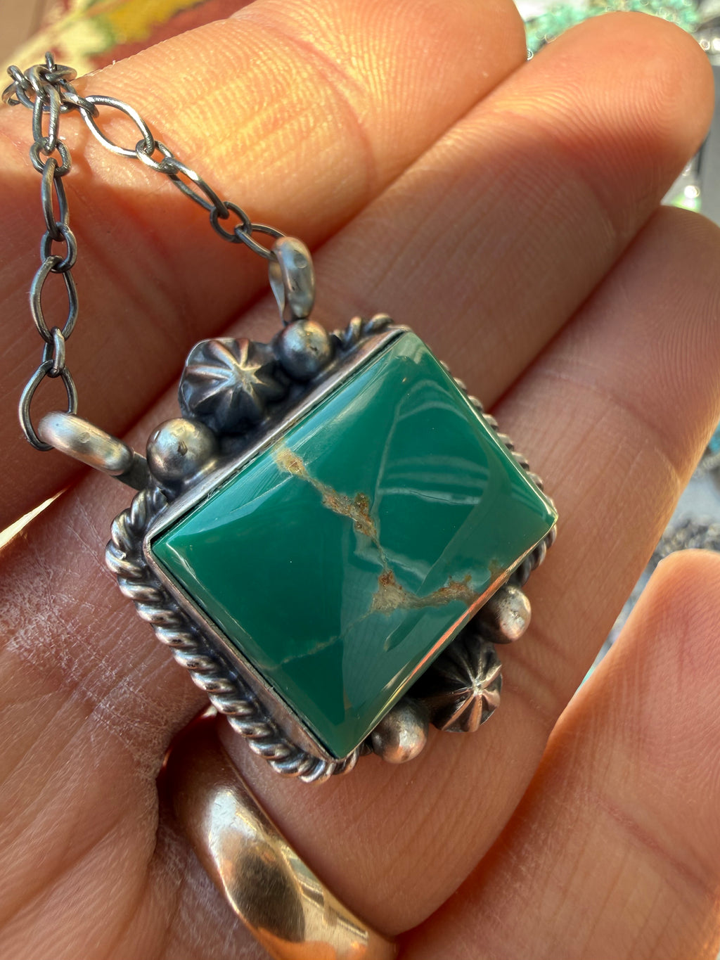 Myron Begay Navajo Royston Turquoise Necklace 18”