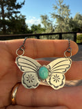 Rick Enriques Navajo Kingman Turquoise Butterfly Necklace 18”