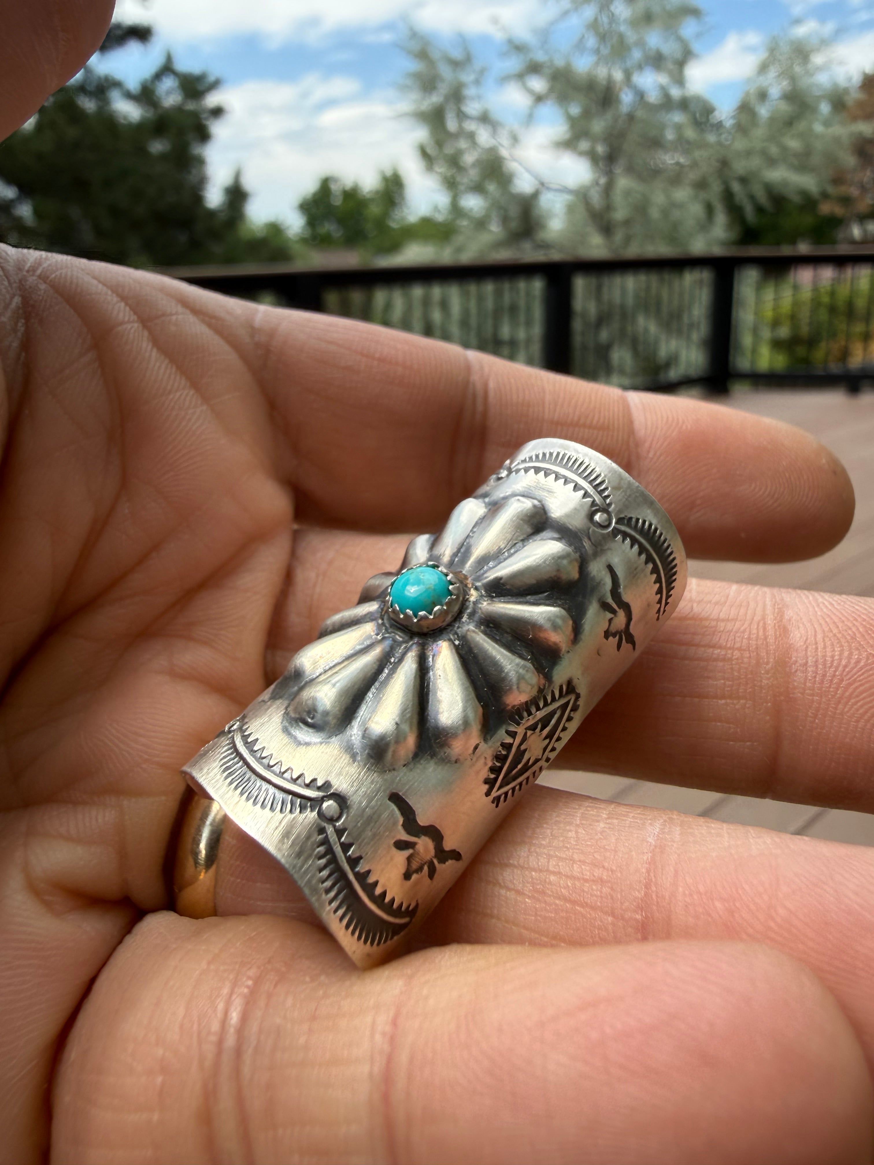 Joan Begay Navajo Turquoise Hair Ponytail Cuff