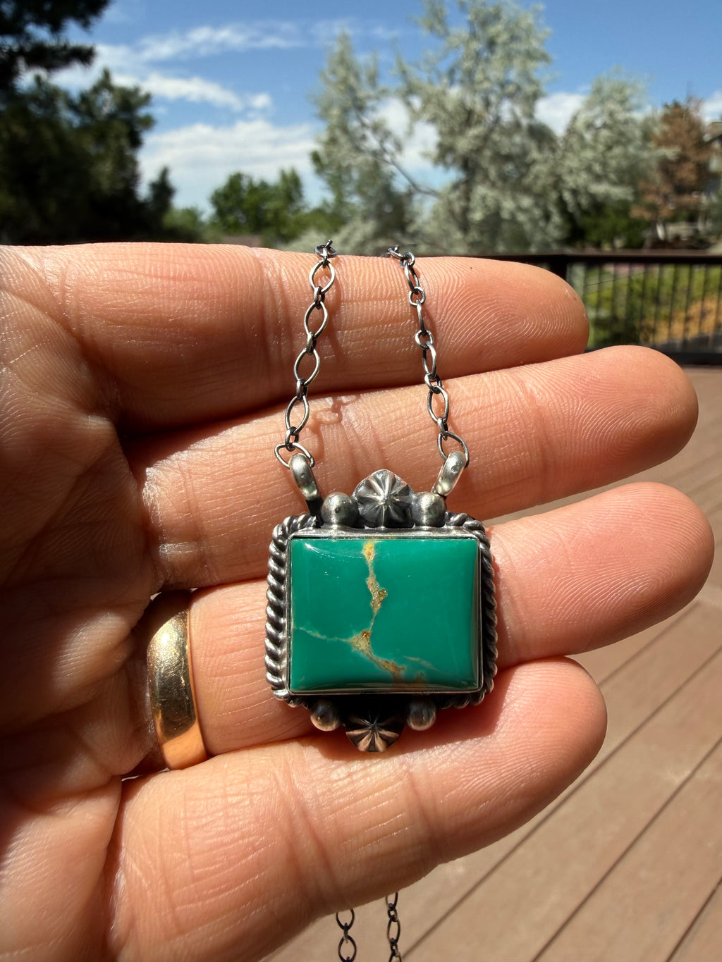 Myron Begay Navajo Royston Turquoise Necklace 18”