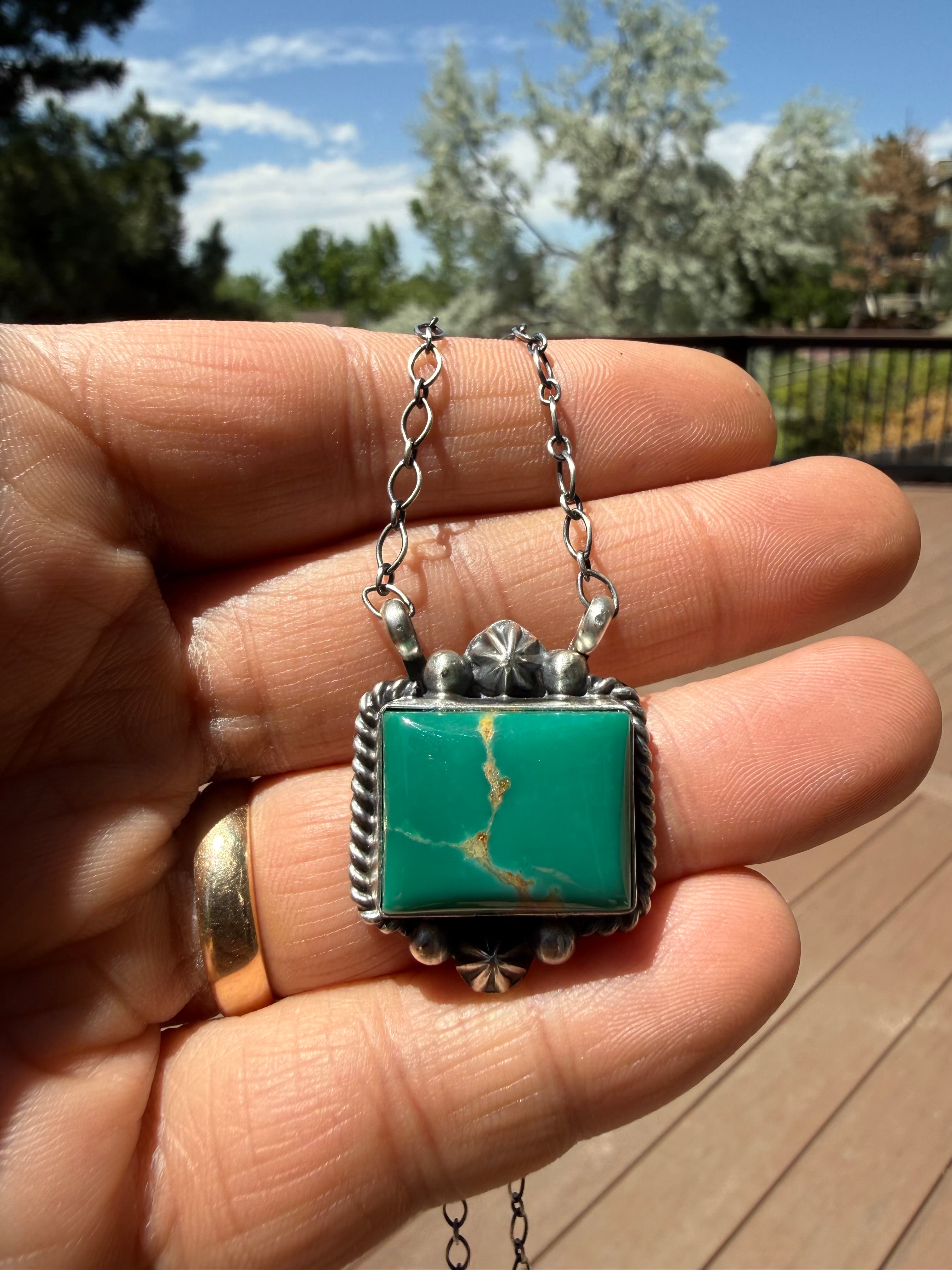 Myron Begay Navajo Royston Turquoise Necklace 18”