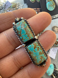 Johnny Dixon Navajo #8 Turquoise Ring SZ Adjustable