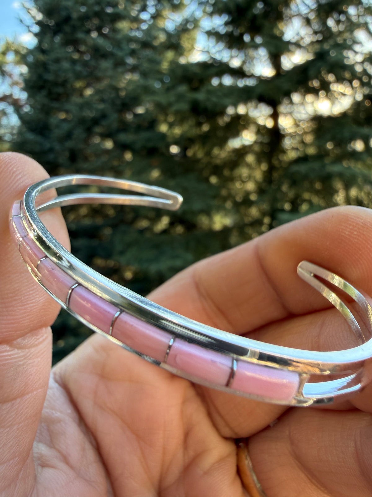 Anson Wallace Zuni Pink Conch Cuff SZ 6.5