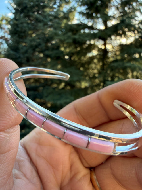 Anson Wallace Zuni Pink Conch Cuff SZ 6.5