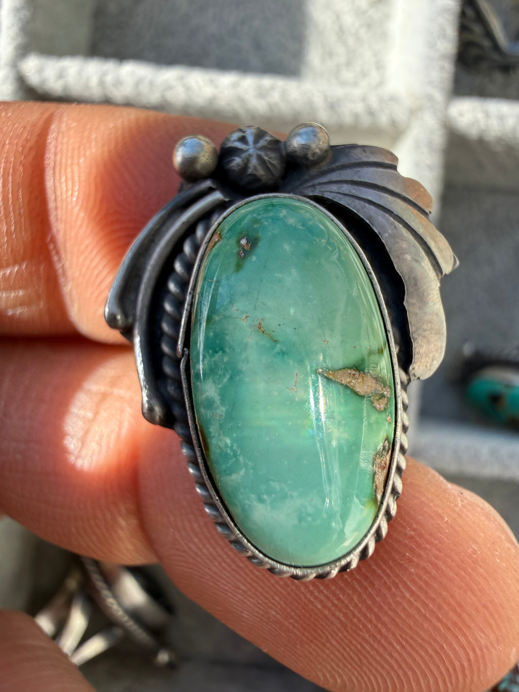 Ronnie Martinez Navajo Sonoran Turquoise Ring Size 8.5
