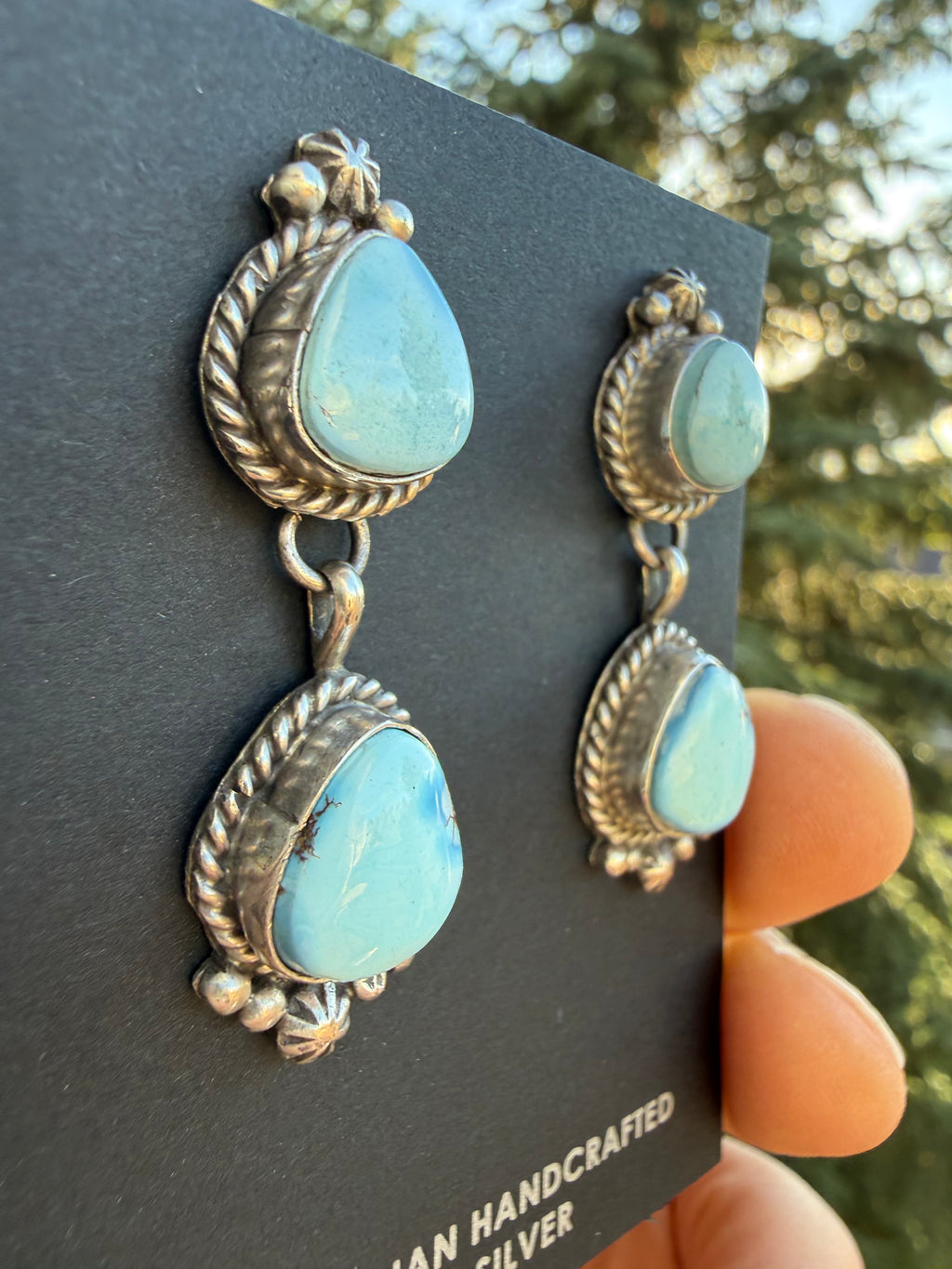 Freda Martinez Golden Hills Turquoise Post Earrings