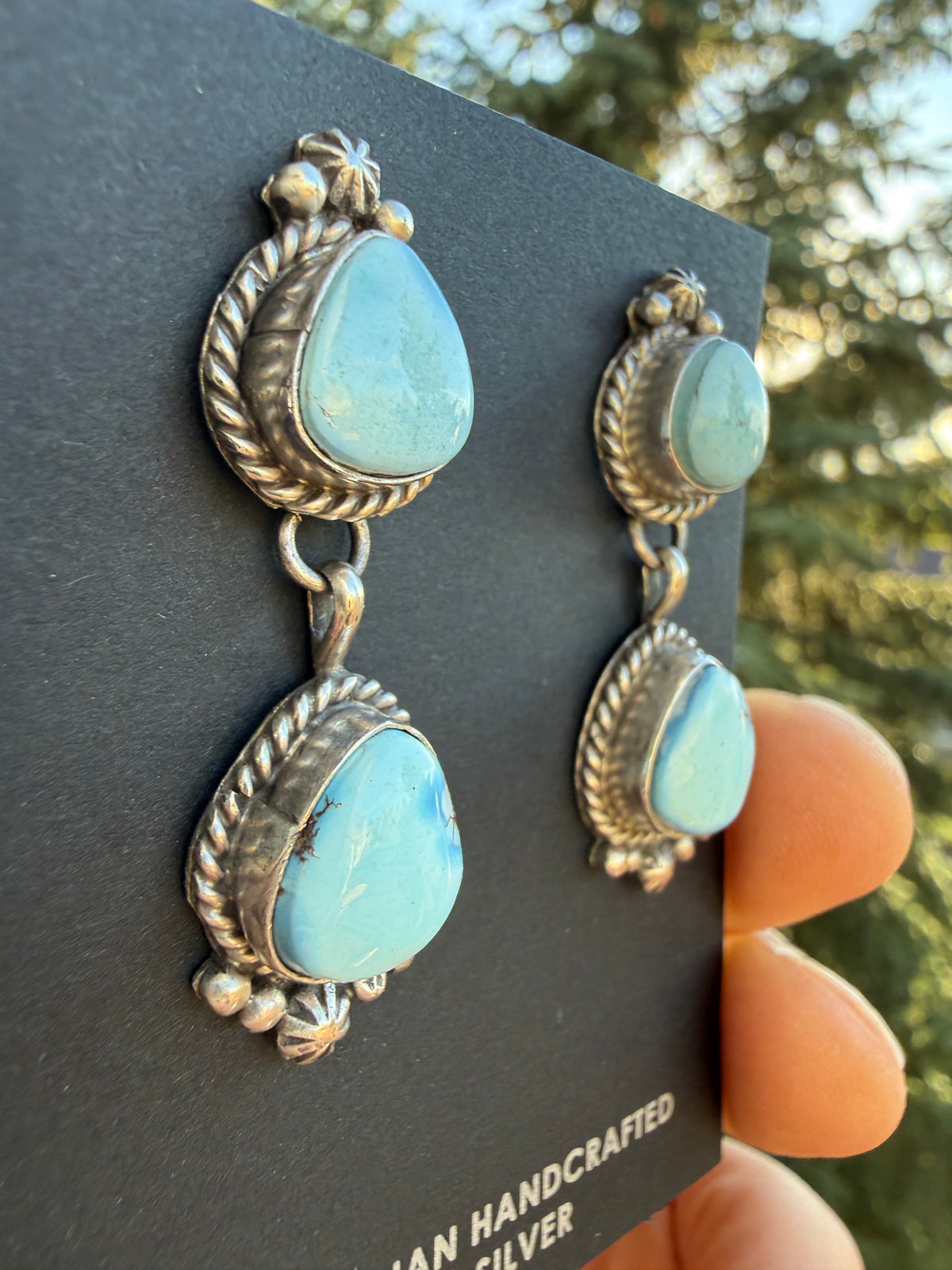 Freda Martinez Golden Hills Turquoise Post Earrings