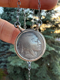 Keith Henry Indian Chief Coin Necklace 16 inch plus extension