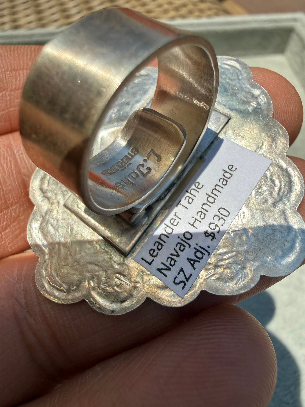 Leander Tahe Navajo Concho Ring Size Adjustable