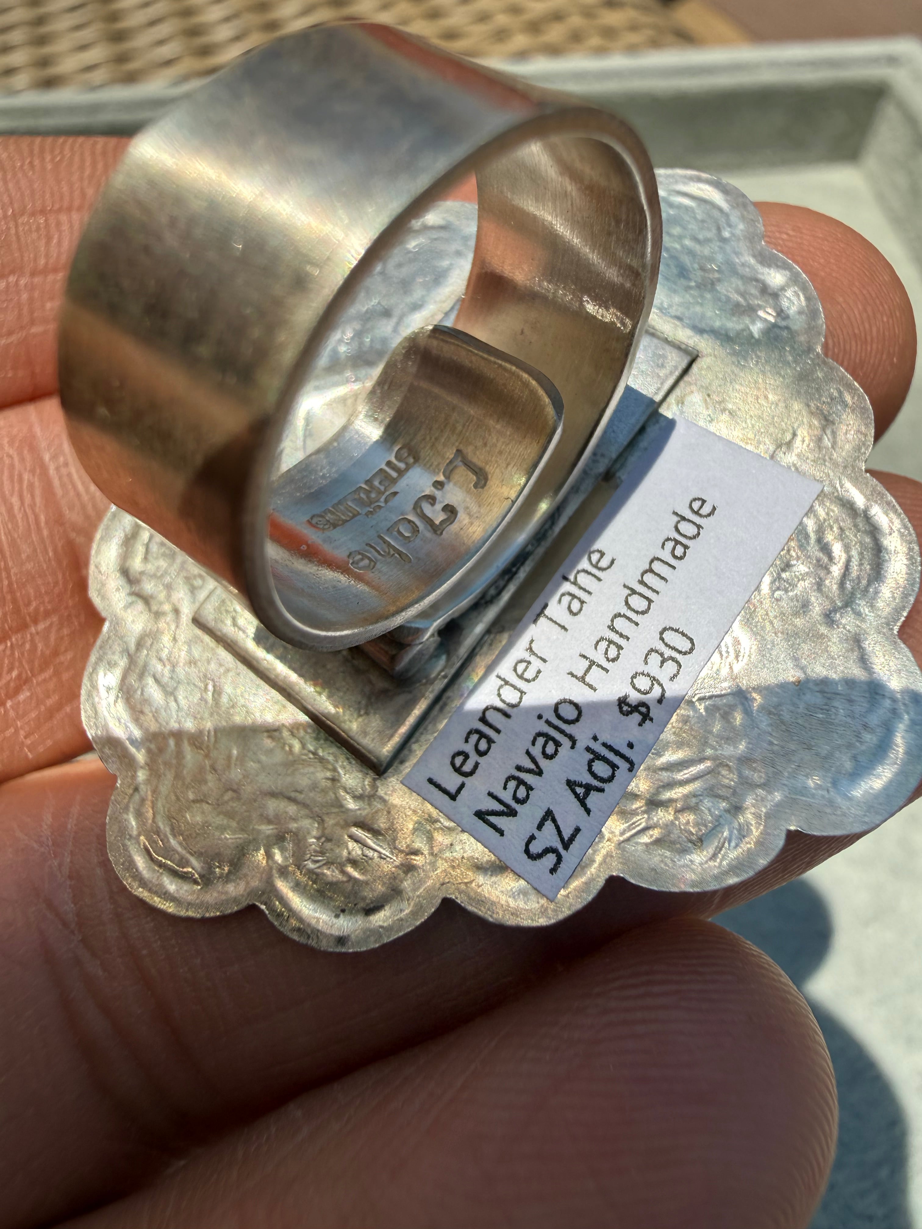 Leander Tahe Navajo Concho Ring Size Adjustable