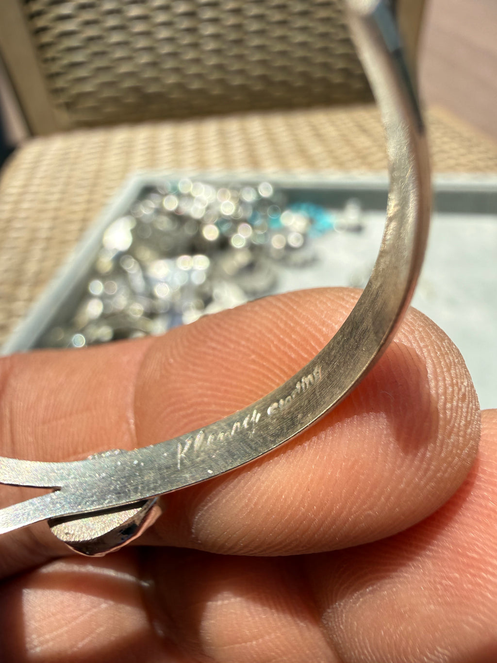 Keith Henry Navajo Pink Conch Dime Cuff Bracelet SZ 6.5