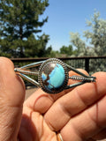 Keith Henry Navajo Golden Hills Turquoise Cuff Bracelet SZ 6.5