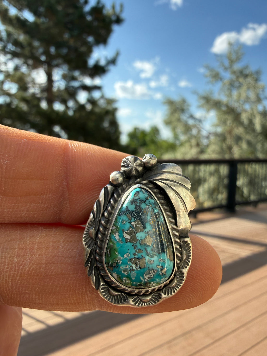 Ronnie Martinez Navajo Sonoran Turquoise Ring Size 7.5