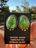 Johnny Dixon Navajo Sonoran Gold Turquoise Earrings