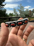 Reed Charley Navajo Coral Cuff Bracelet SZ 7