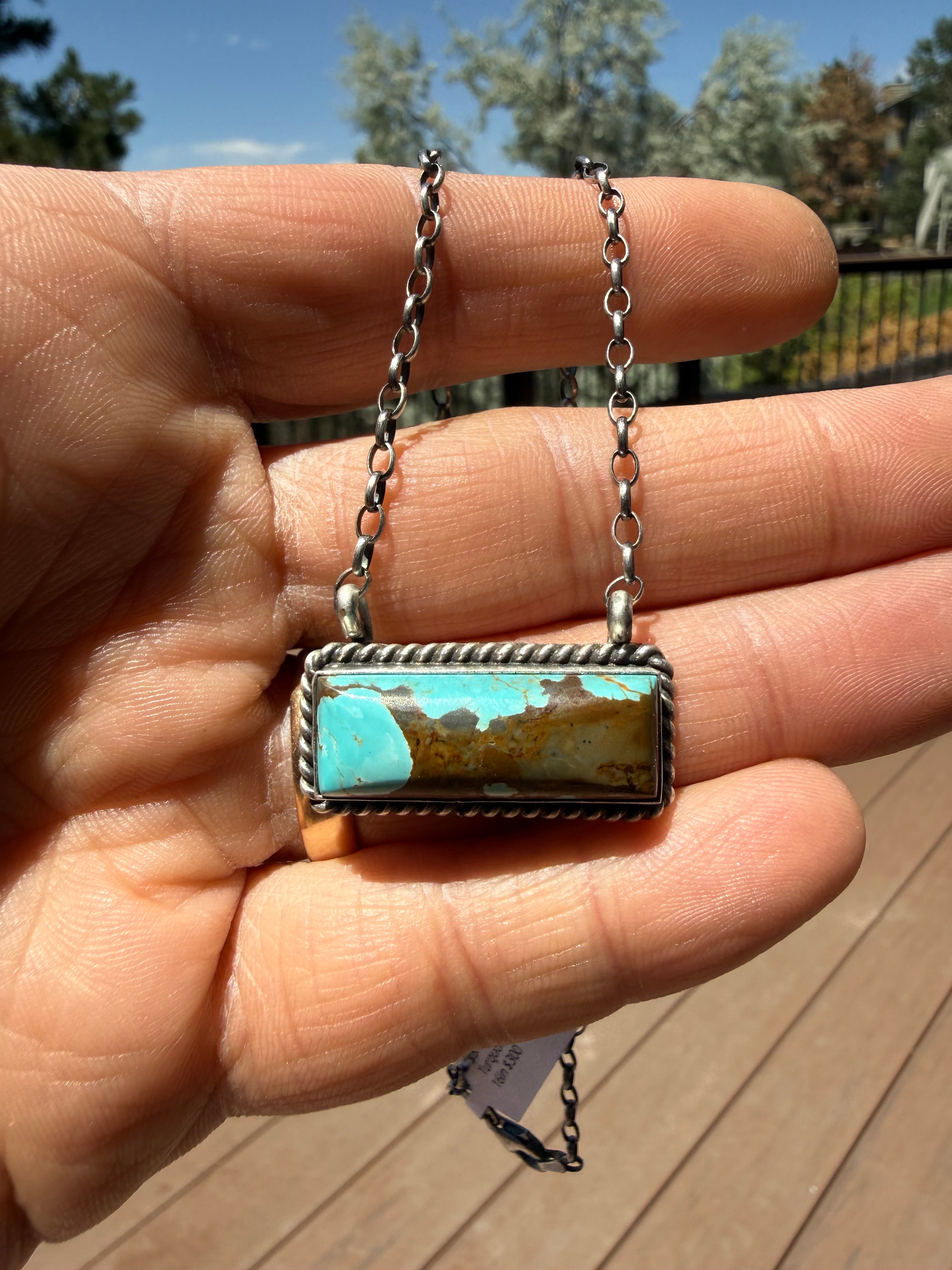 Johnny Dixon Navajo #8 Turquoise Necklace 16”