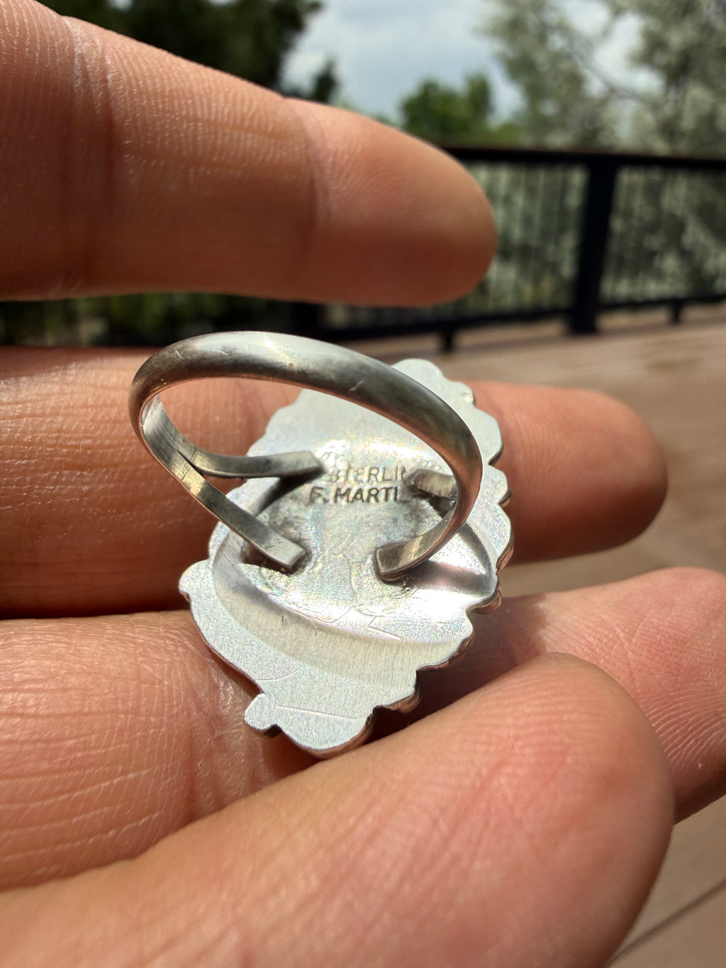 Freda Martinez Navajo Kingman Turquoise Ring SZ 8