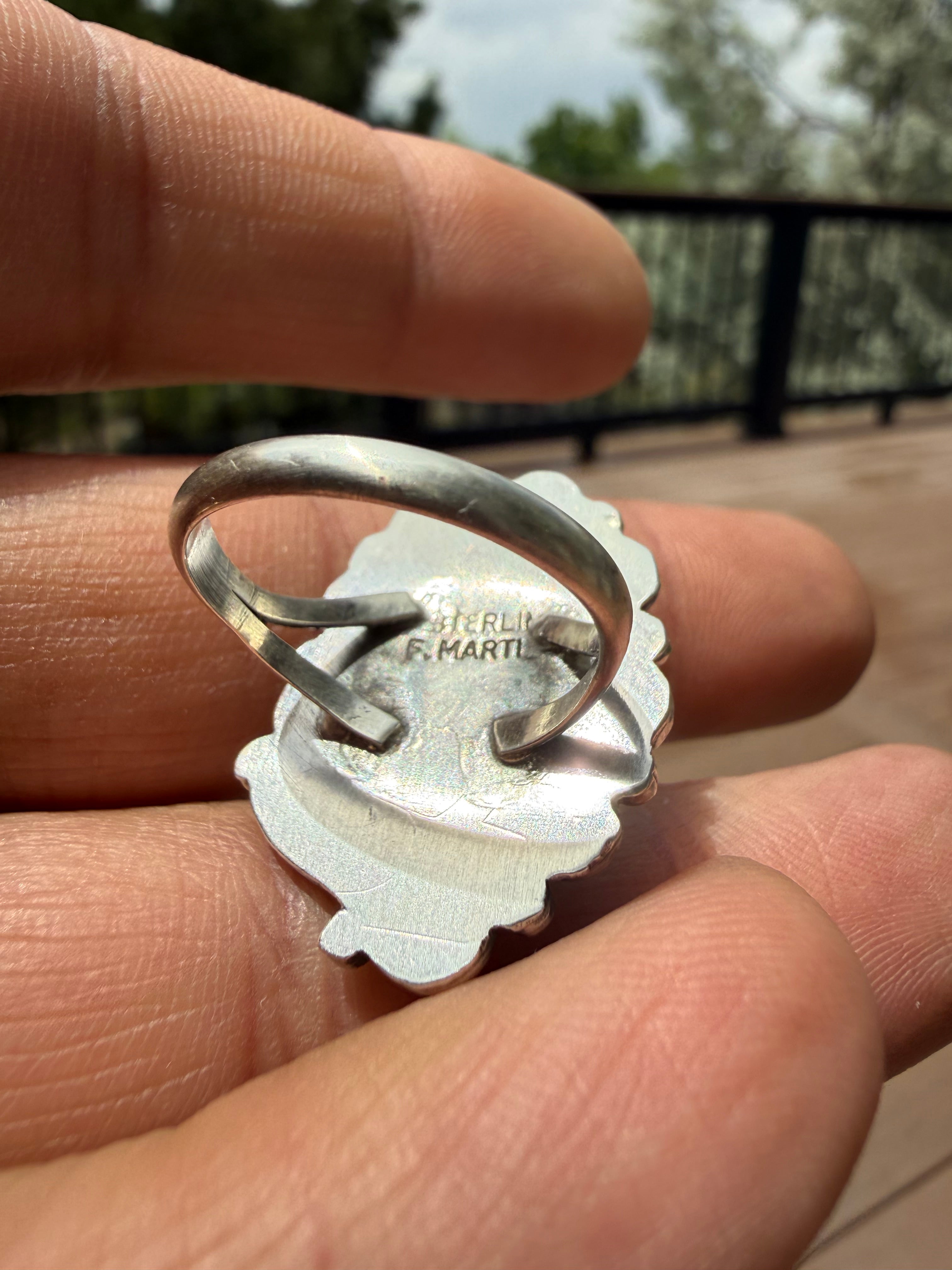 Freda Martinez Navajo Kingman Turquoise Ring SZ 8
