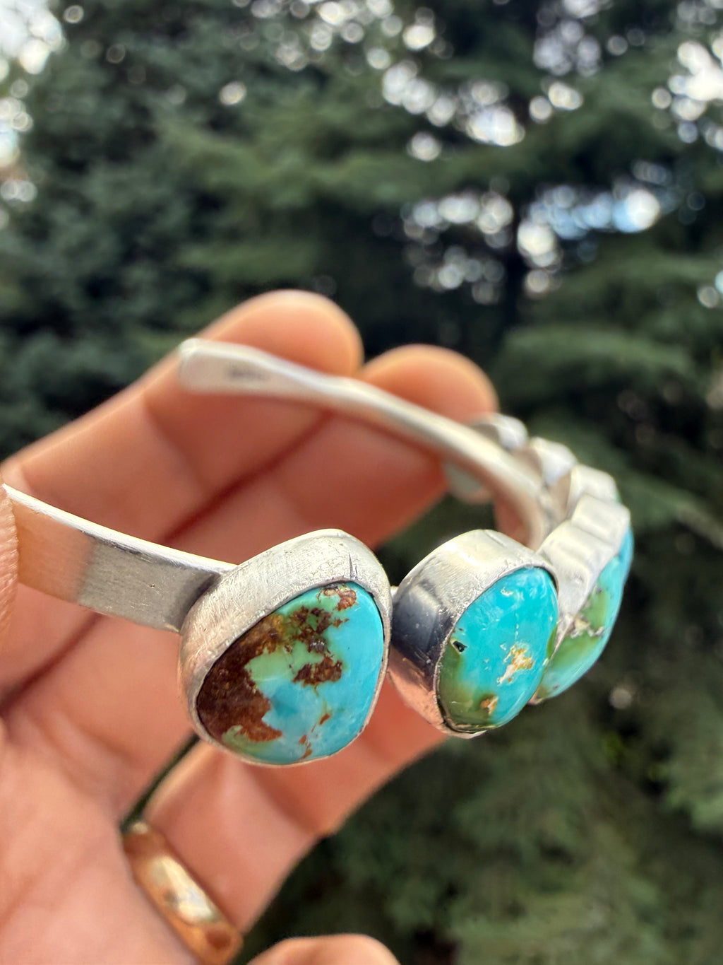 Tom Lewis Sonoran Gold Turquoise Cuff Bracelet Size 6.5