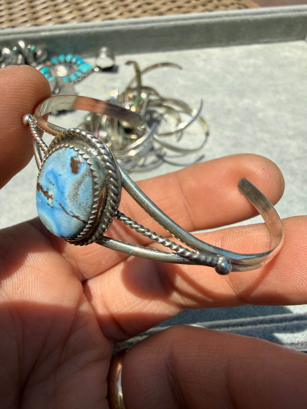 Keith Henry Navajo Golden Hills Turquoise Cuff Bracelet SZ 6.5