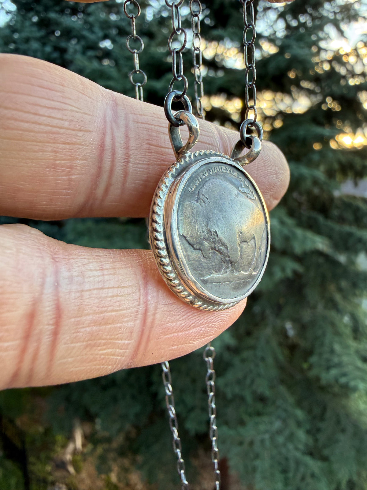 Keith Henry Buffalo Coin Necklace 18 inch