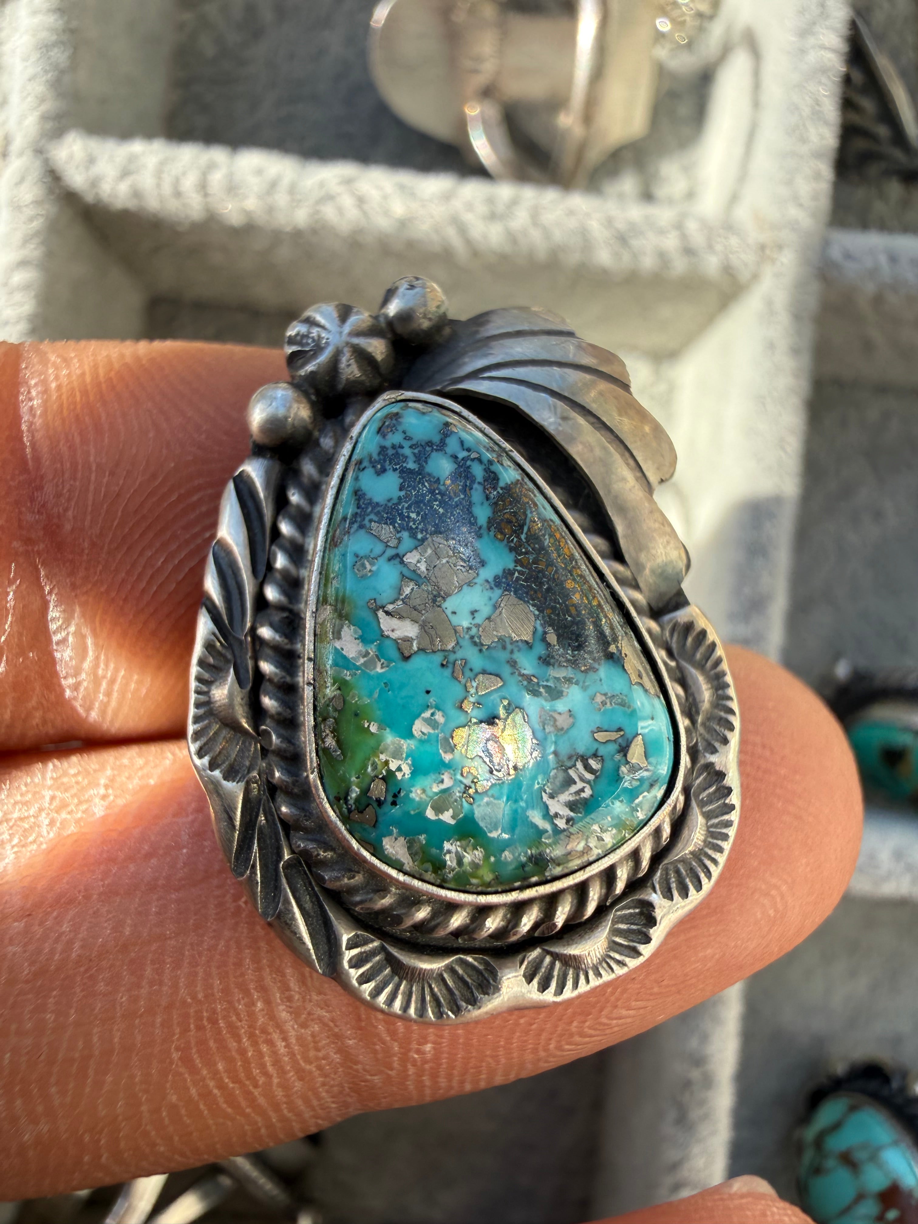 Ronnie Martinez Navajo Sonoran Turquoise Ring Size 7.5