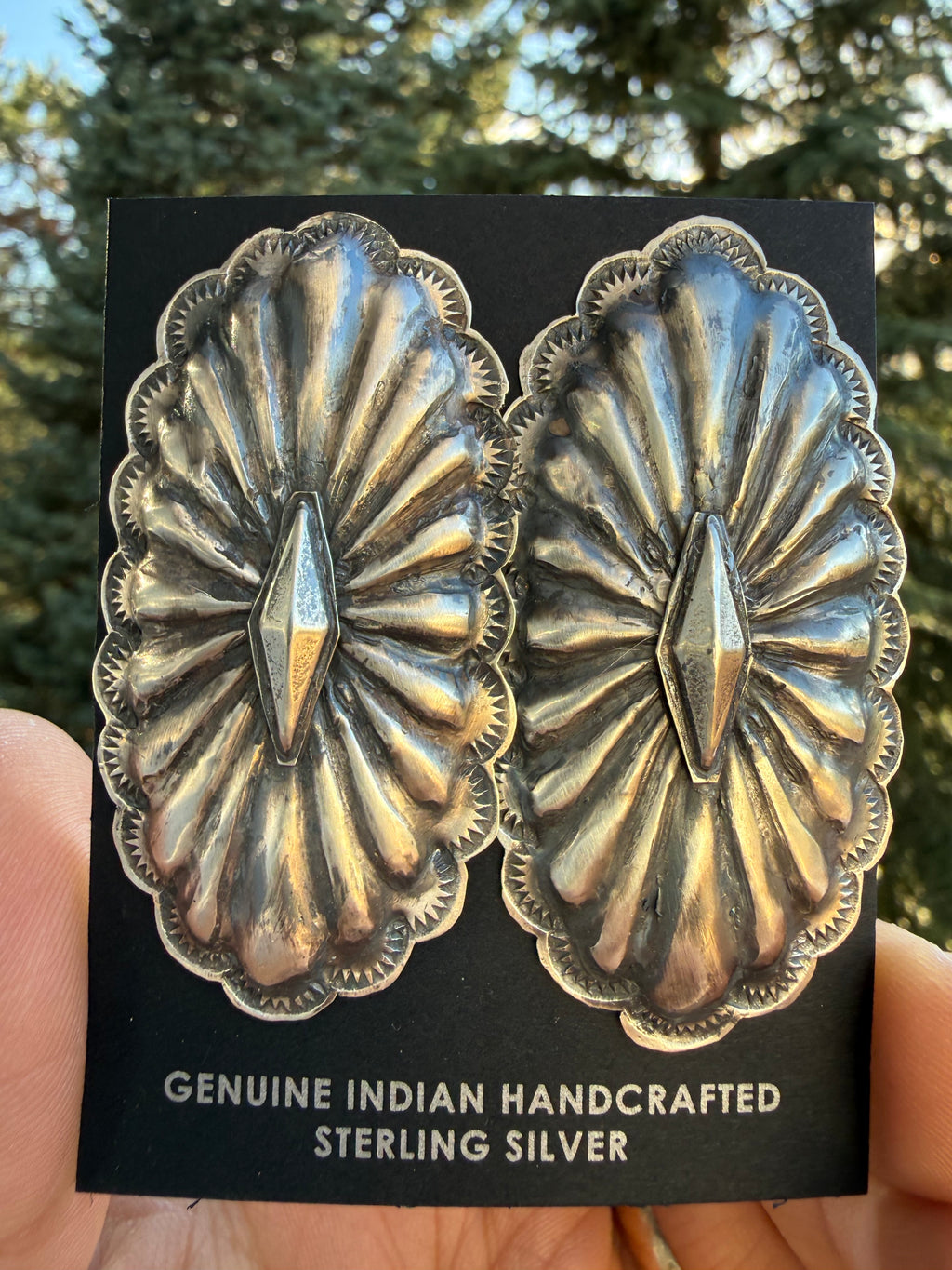 Rita Lee Handmade Navajo Post Concho Earrings