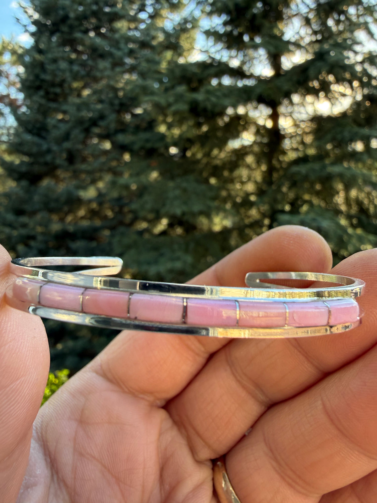 Anson Wallace Zuni Pink Conch Cuff SZ 6.5