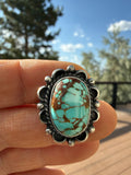 Freda Martinez Navajo Mine #8 Turquoise Ring Size 8.5