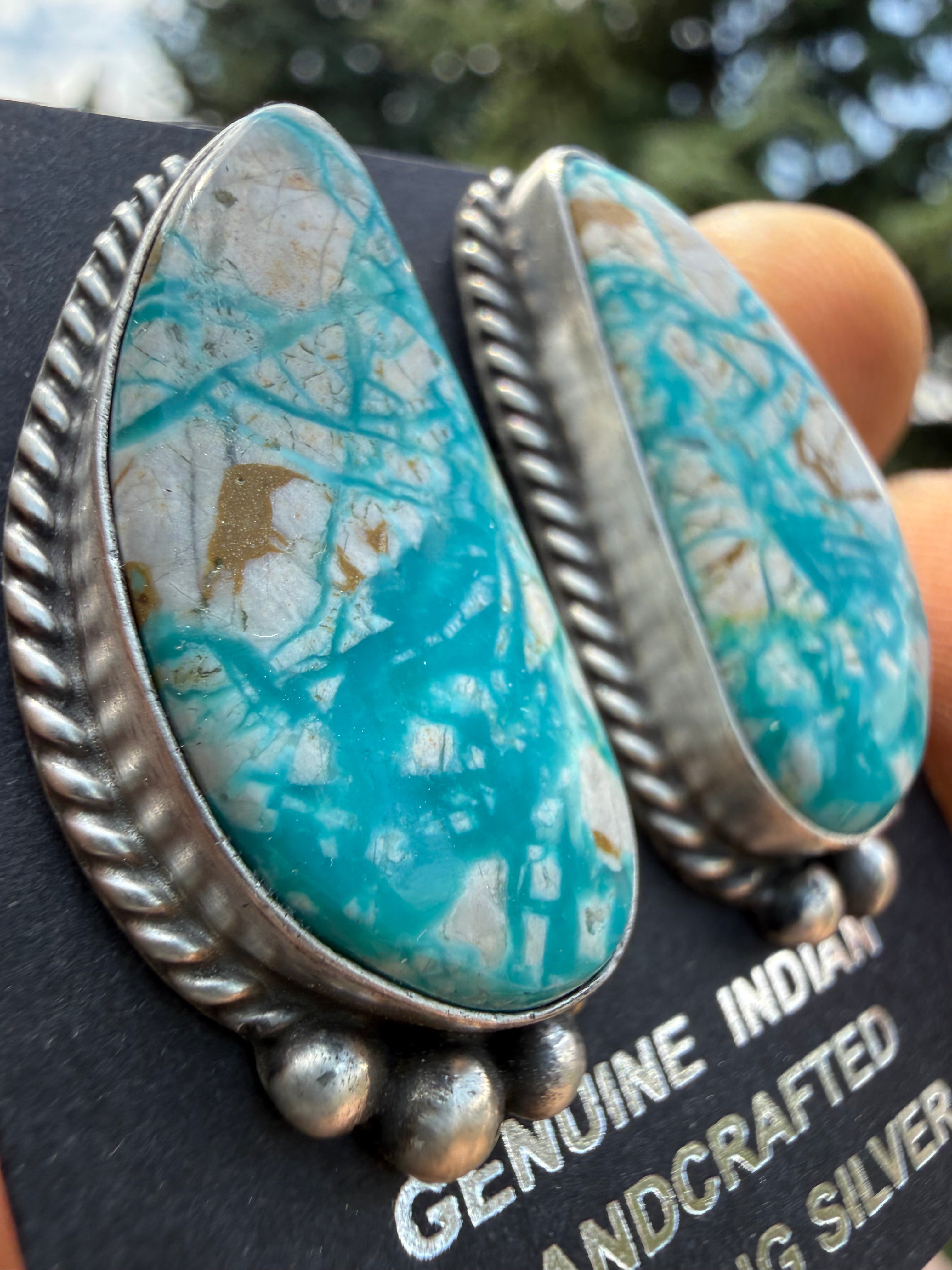 Johnny Dixon Royston Turquoise Post Earrings