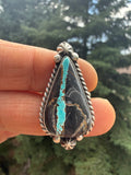 Johnny Dixon Navajo Nevada Blackjack Turquoise Ring Size Adjustable