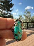 Freda Martinez Navajo Mine #8 Turquoise Ring Size 8