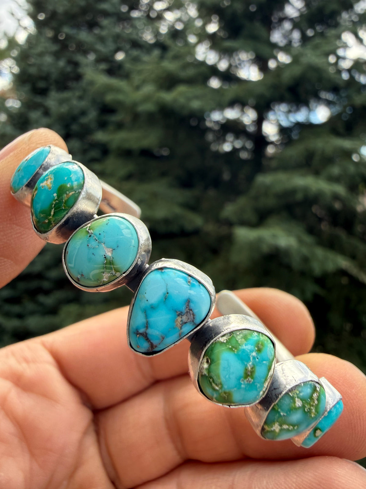 Tom Lewis Sonoran Gold Turquoise Cuff Bracelet Size 6.5