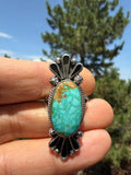 Freda Martinez Navajo Sonoran Gold Turquoise Ring Size