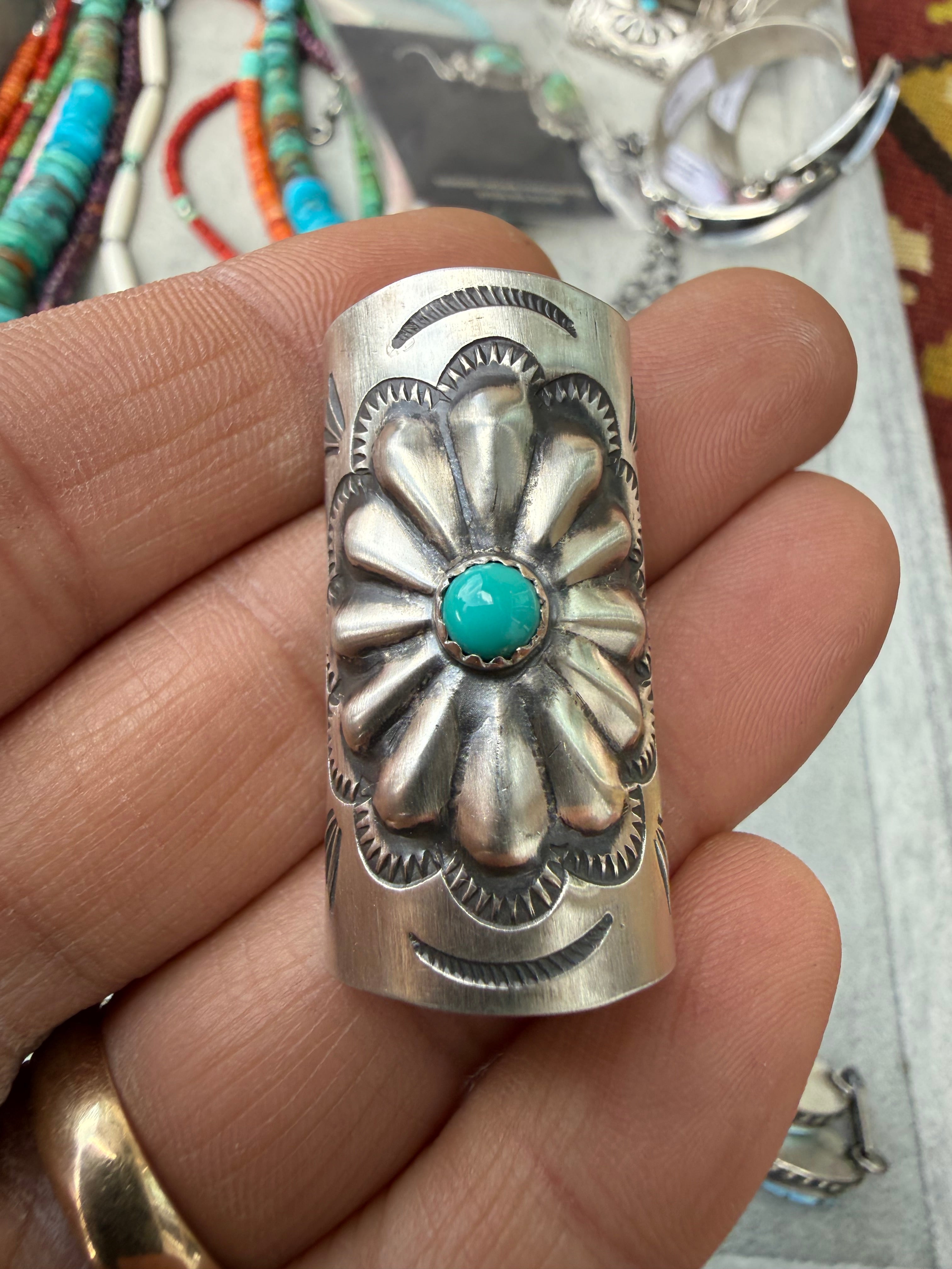 Joan Begay Navajo Turquoise Hair Ponytail Cuff