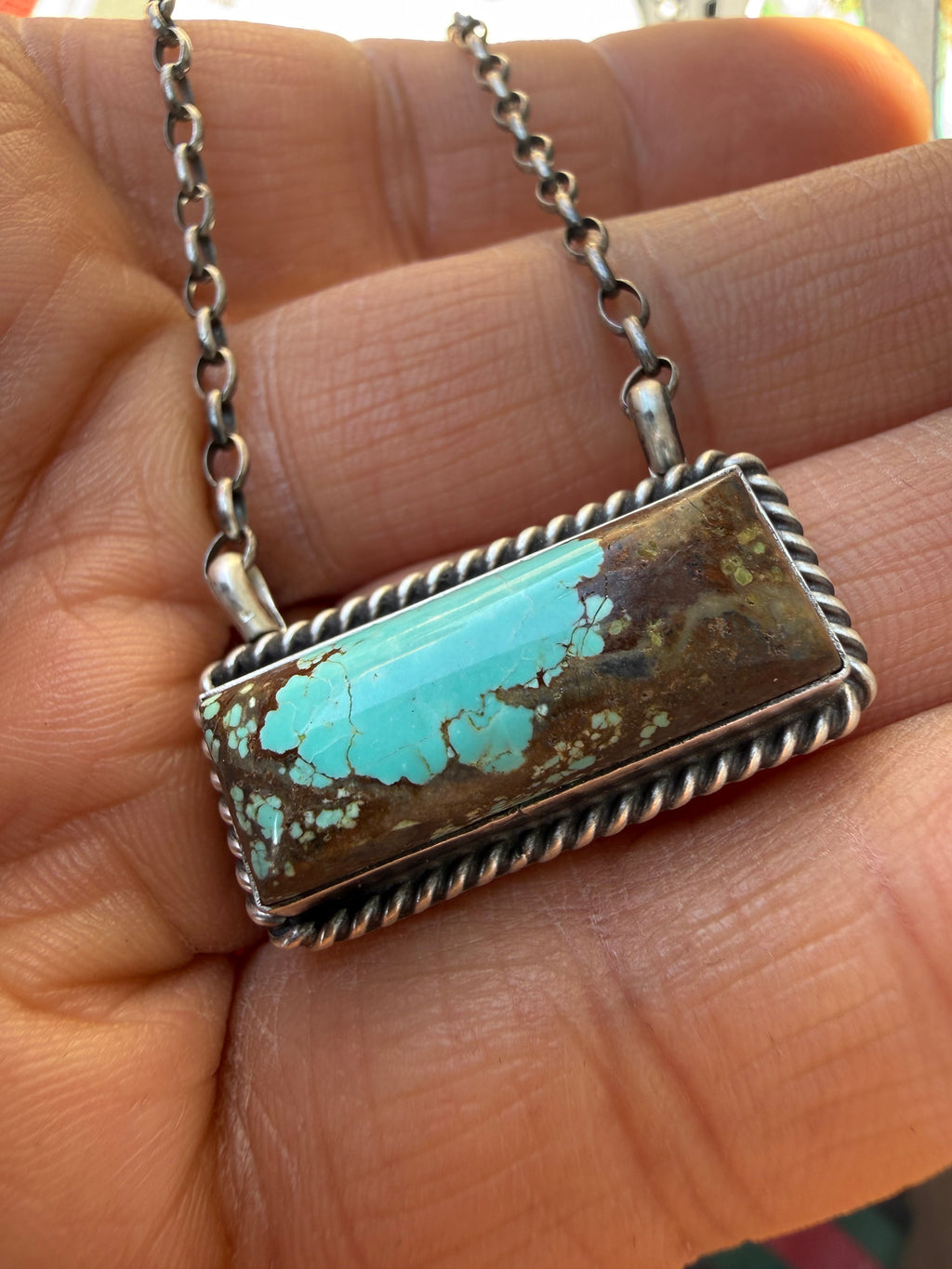 Johnny Dixon Navajo #8 Turquoise Necklace 16”