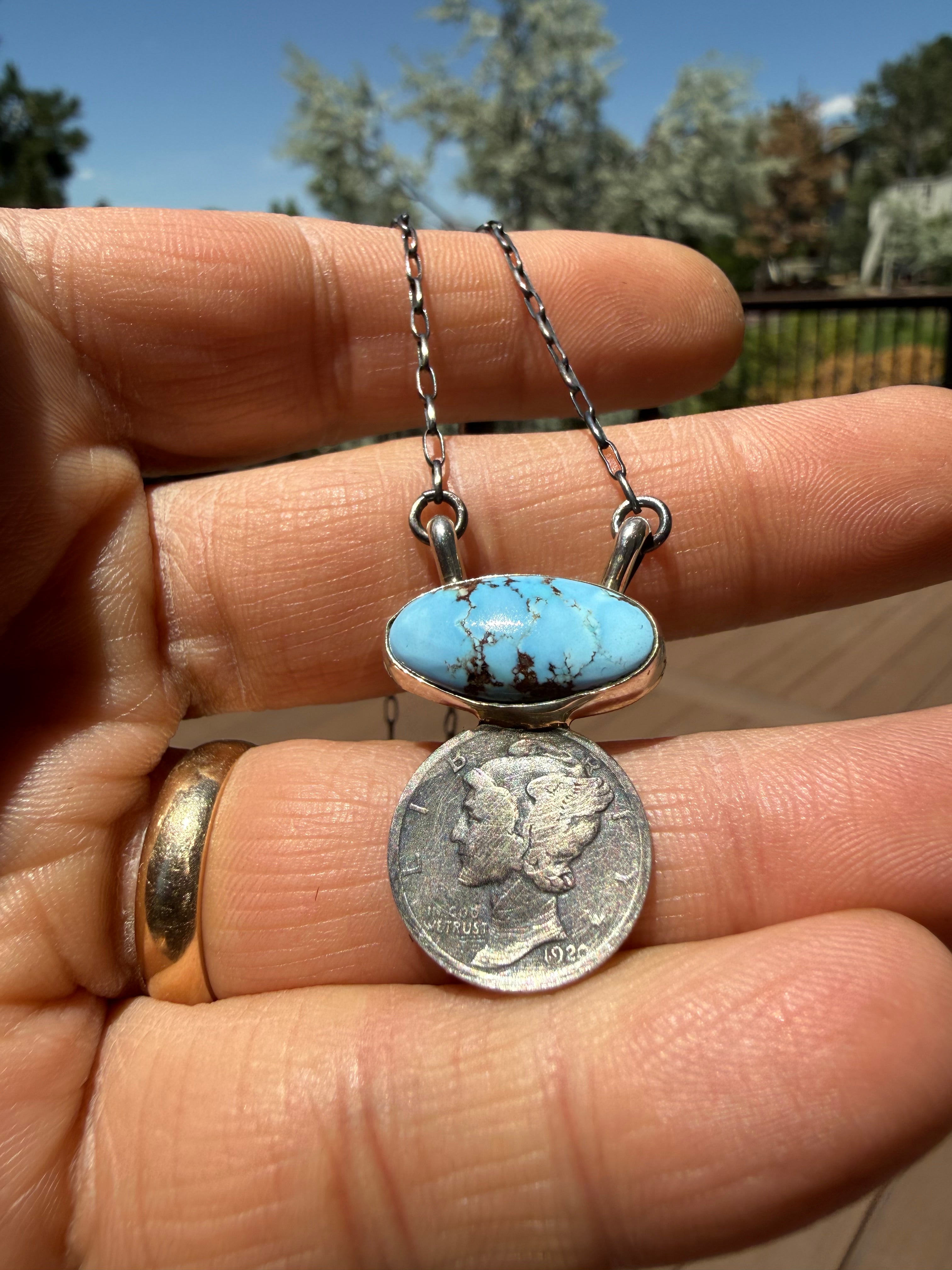 Keith Henry Navajo Golden Hills Turquoise Necklace 18”