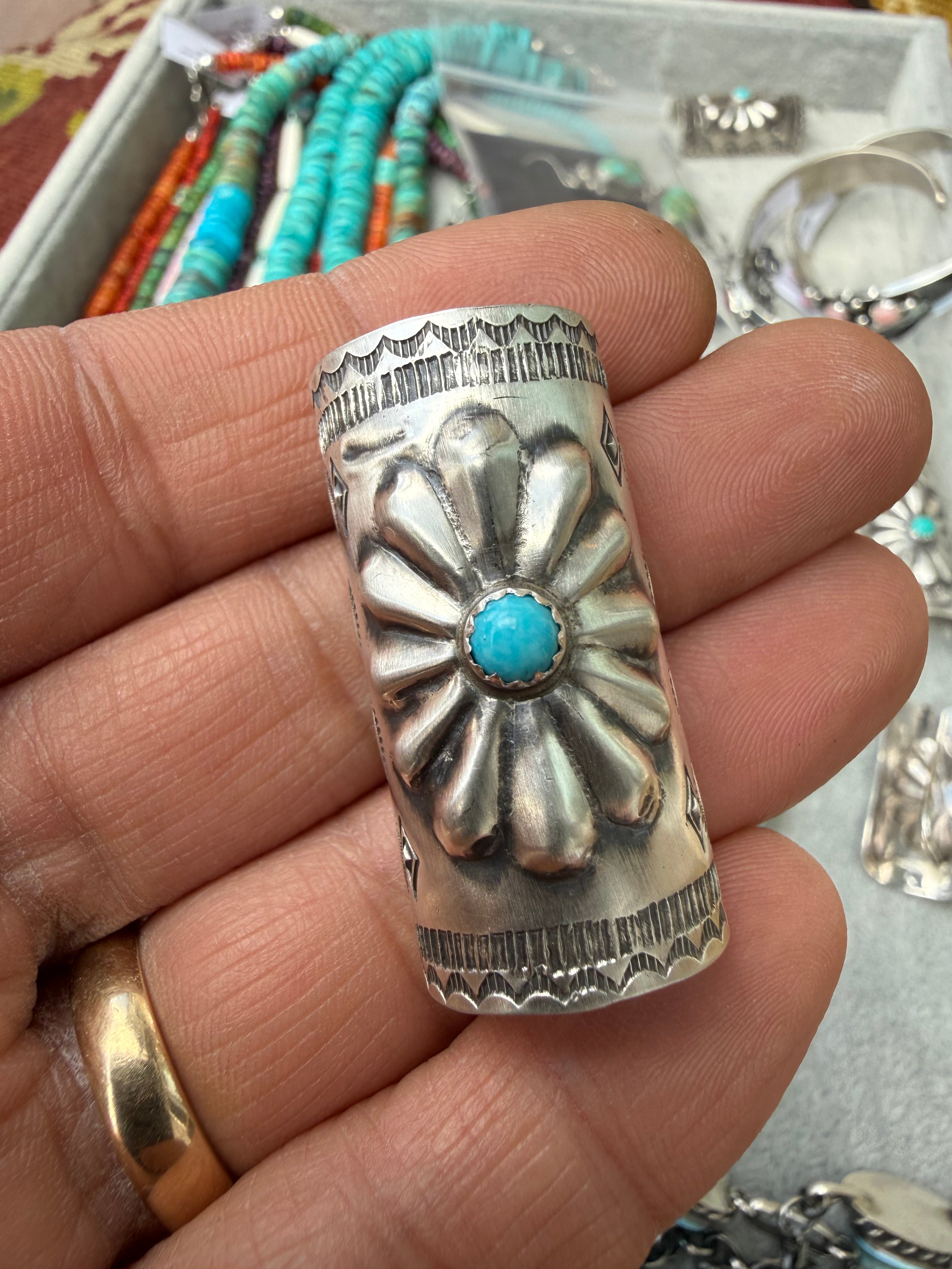Joan Begay Navajo Turquoise Hair Ponytail Cuff