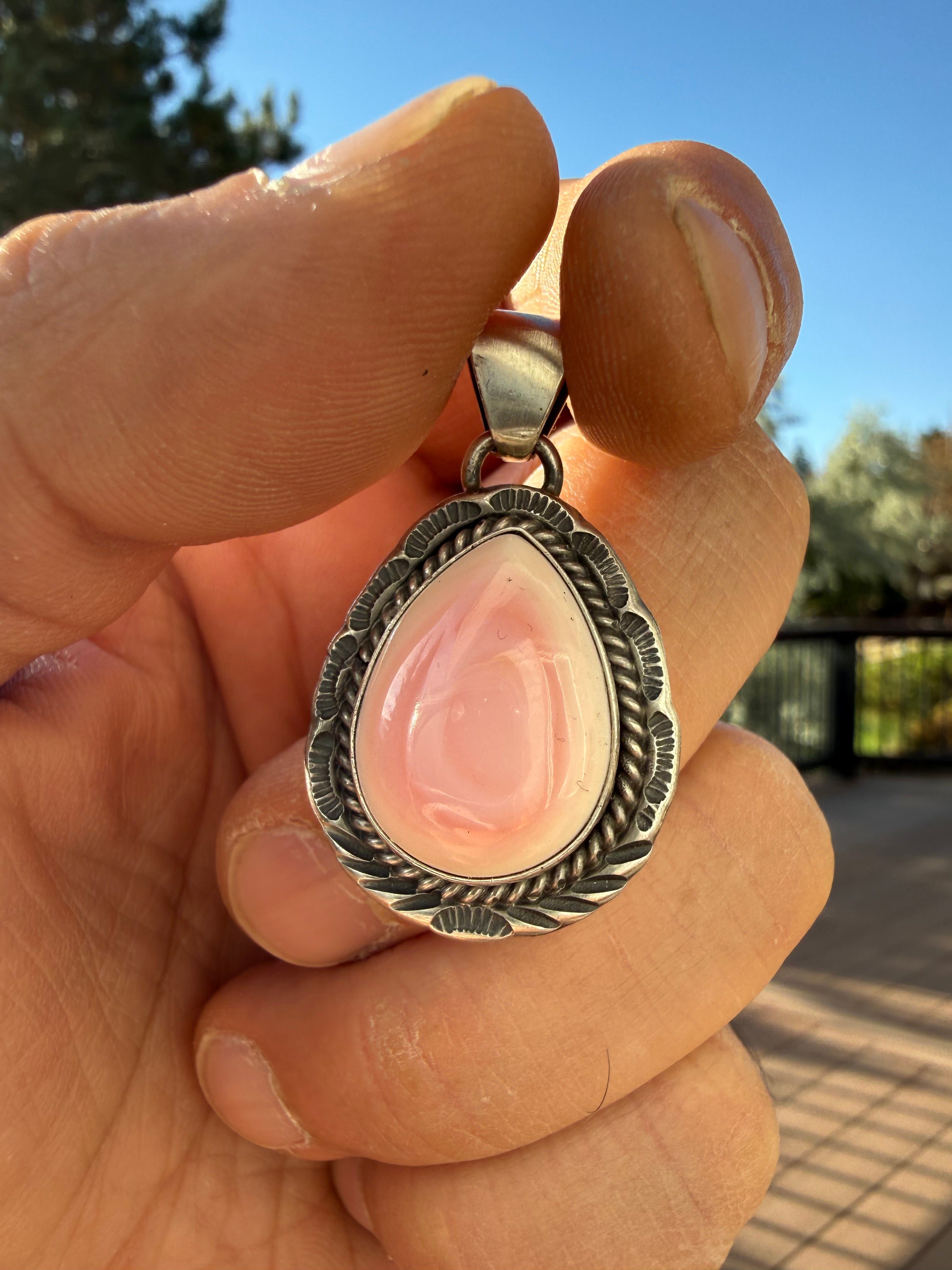 Freda Martinez Navajo Pink Conch Pendant