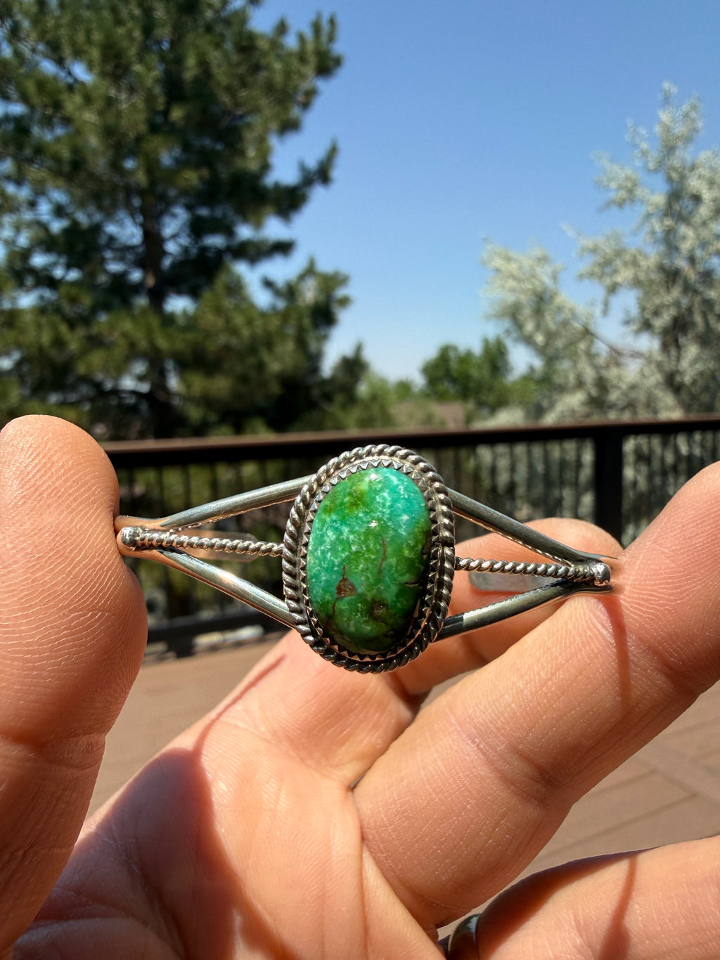 Keith Henry Navajo Sonoran Gold Turquoise Cuff Bracelet SZ 6.5